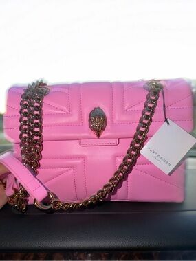Kurt Geiger [NWT] Baby Pink Quilted Leather Shoulder Purse with Gold Chain
